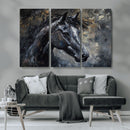 Large Abstract Horse Wall Art Canvas Print | Farmhouse Wall
