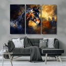 Abstract Horse Art Print - Abstract Canvas Wall Art |