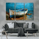 Vintage Boat on Tranquil Waters | Coastal Wall Art for