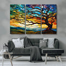 Vibrant Mosaic Tree of Life Wall Art | Stained Glass Style
