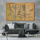 Middle Earth Map Canvas Wall Art – Vintage Fantasy Map
