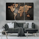 World Map Canvas Print – Framed Travel Map Wall Art for