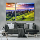 Green Hills and Sunset Wall Art Print - Scenic Landscape by MyGreatCanvas | Canvas Wall Art Prints | Photo Prints & Wall Decor