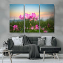 Pink Flower on the Mountain Canvas Print, Framed Pink Flower