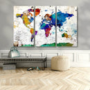 World Map Canvas Print – Detailed Map of the World Wall Art