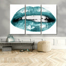 Blue Lips Wall Art Canvas Print