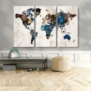 World Map Canvas Print – Framed Travel Map Wall Art for by MyGreatCanvas | Canvas Wall Art Prints | Photo Prints & Wall Decor