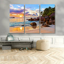 Tropical Island Beach Sunset Canvas Print