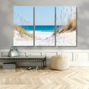 Serene Coastal Dune Path with Ocean View, 3-Panel Beach