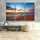 Serene Ocean Sunset Canvas Print, Golden Hour Beach Wall