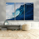 Ocean Wave at Sunset Canvas Art, Large Wall Print of Vibrant