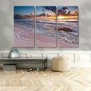 Sea Ocean Sunset Beach Wall Art Canvas Print
