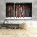 Vintage Ski Gear Canvas Print, Vintage Ski Gear Against