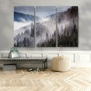 Beautiful Rising Fog in Winter Mountain Landscape- Framed
