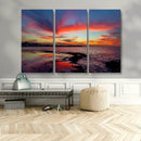 Glorious Sunset on The Beach Wall Art Canvas Print