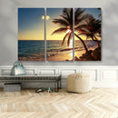 Sunset Palm Trees Wall Art Canvas Print