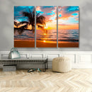 Palm Tree Sunset On The Beach Wall Art Canvas, Framed Palm by MyGreatCanvas | Canvas Wall Art Prints | Photo Prints & Wall Decor
