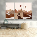 Boho Wall Art Canvas Print Set Mid-Century Prints Bohemian