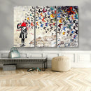 Banksy Art Butterfly Girl Explosion Canvas Art – Vibrant