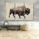 Buffalo Wall Art, Western Bison Canvas Print, Rustic Buffalo