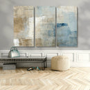 Abstract Blue and Beige Wall Art, Modern Minimalist Canvas