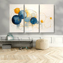 Geometric Blue Orange Abstract Wall Art Canvas, Geometric