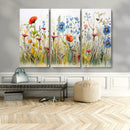 Colorful Wildflower Canvas Wall Art - Vibrant Floral