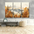 Golden Autumn Forest Wall Art Canvas | Mountain Landscape