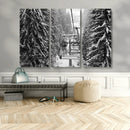 Winter Ski Lift Black and White Canvas Wall Art – Alpine