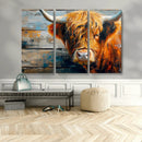Highland Cow Abstract Canvas Wall Art – Bold Farmhouse
