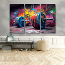 Abstract Graffiti Barbell Canvas Wall Art – Urban Fitness
