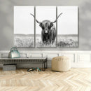Highland Cow Canvas Wall Art – Majestic Beauty in Black and by MyGreatCanvas | Canvas Wall Art Prints | Photo Prints & Wall Decor