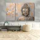 Abstract Buddha Statue Wall Art Canvas Print - Modern