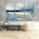 Abstract Ocean Canvas Wall Art - Coastal Blue and Gold