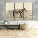 Cowboy Wall Art - Western Horse Canvas Print - Vintage
