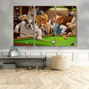 Dogs Playing Pool Canvas Wall Art Funny Gifts Dog Print