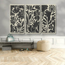 Modern Botanical Wall Art - Floral Black and White Canvas