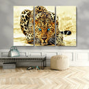 Blue-Eyed Leopard Canvas Wall Art - Framed Animal Print