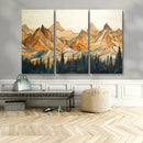 Rustic Wood Mountain Wall Art Print | Triptych Giclee Print by MyGreatCanvas | Canvas Wall Art Prints | Photo Prints & Wall Decor