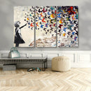 Banksy Graffiti Wall Art Canvas Print: Girl Releasing