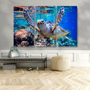 Underwater Sea Turtle Wall Art Canvas Print – Vibrant Ocean