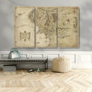 Vintage Middle Earth Map Wall Art Canvas – Lord of the Rings