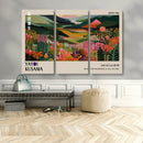 Yayoi Kusama Abstract Print, Vibrant Floral Mountain Art