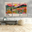 Yayoi Kusama Landscape Canvas Print, Vibrant Floral Mountain Art Print, Framed Botanical Wall Art - by MyGreatCanvas | Canvas Wall Art Prints | Photo Prints & Wall Decor