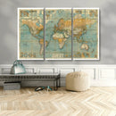 Push Pin World Map Canvas Print – Travel Tracker Wall Art