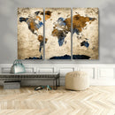 World Map Wall Art – Antique Style Blue and Brown Map Canvas by MyGreatCanvas | Canvas Wall Art Prints | Photo Prints & Wall Decor