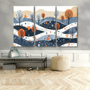 Abstract Winter Landscape Canvas Wall Art Print -  Large