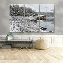 Winter Wall Art - Cabin by the Lake Canvas Wall Art - Serene by MyGreatCanvas | Canvas Wall Art Prints | Photo Prints & Wall Decor