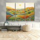 YAYOI KUSAMA Colorful Dot Art Landscape Canvas - Framed