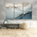Waves Abstract Wall Art Print, Modern Framed Abstract Canvas